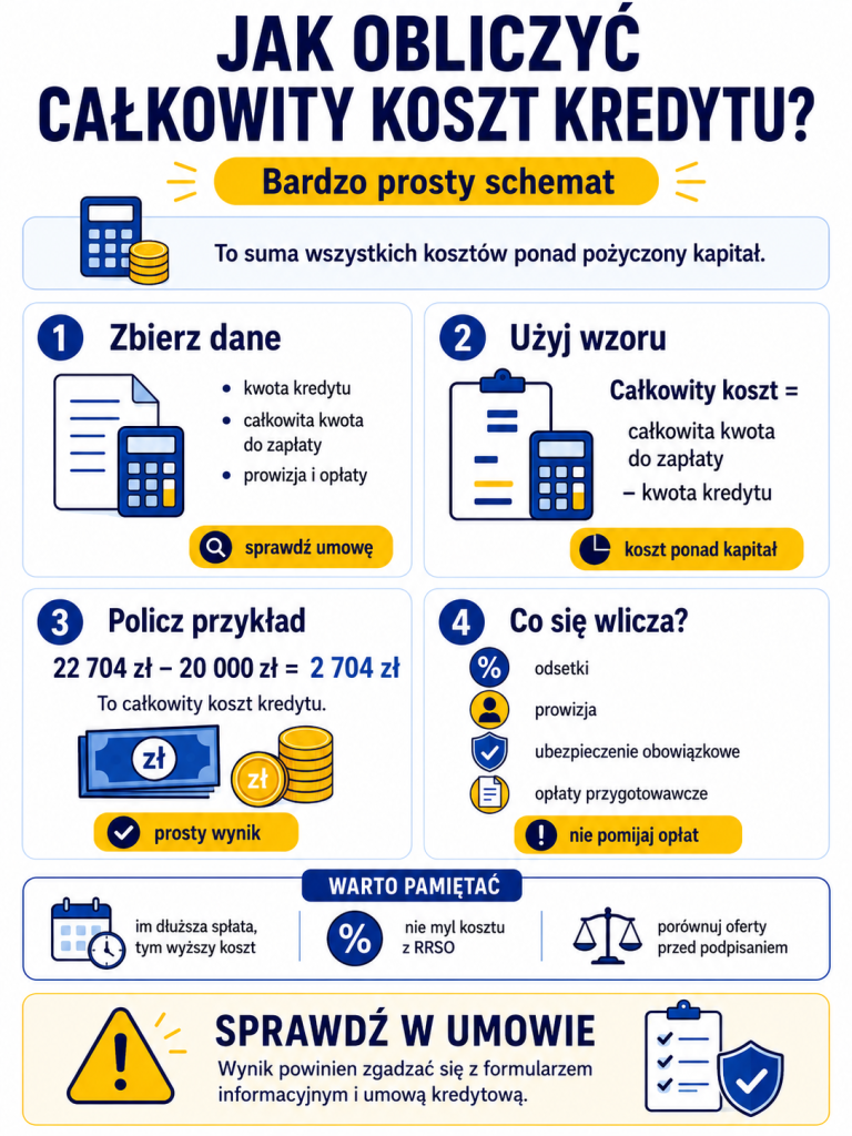 Jak obliczy całkowity koszt kredytu?